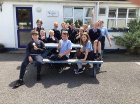Enjoying the ice-cream van after a super Sports Day