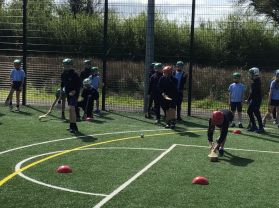 P6 enjoy hurling session in the sun