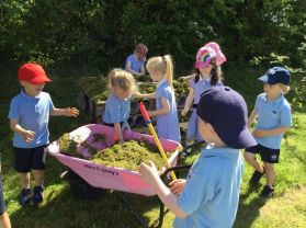 🪲🐞🦋P1 busy making a Bug hotel in the school garden🐝🪳🪲