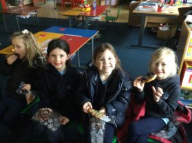 P2 enjoying the bake sale