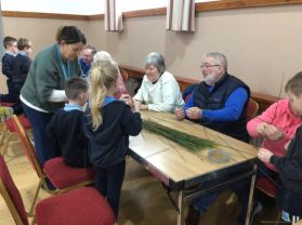 P3/4 making St.Brigid crosses with our friends at Happy Hearts